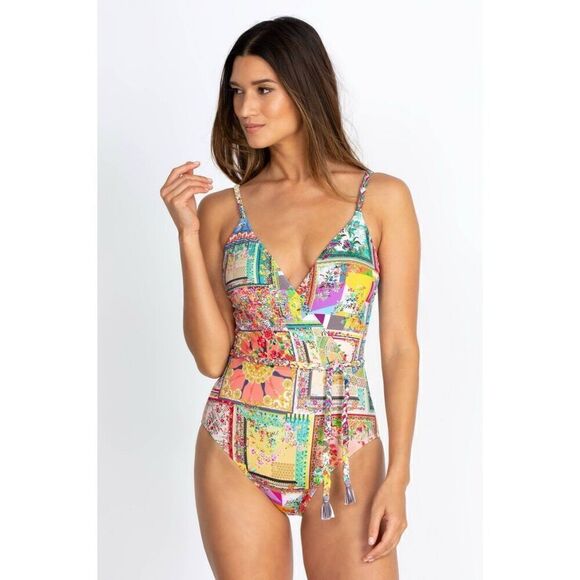 JOHNNY WAS FLEUR BRAIDED WRAP ONEPIECE SWIMSUIT XXL - Picture 1 of 16